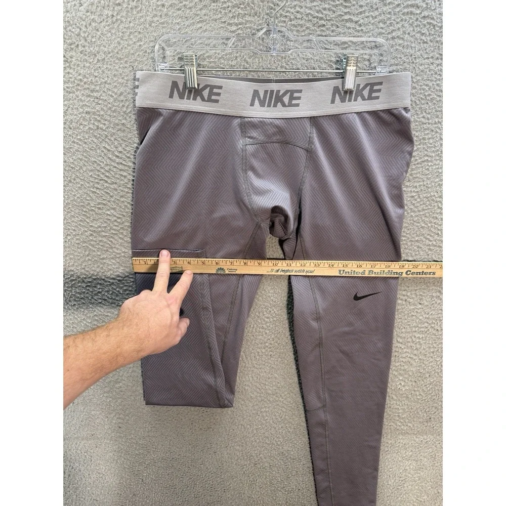 Nike Pants‎ Mens 2XL XXL Gray Chevron Dri Fit Training Tights Running Gym Sports